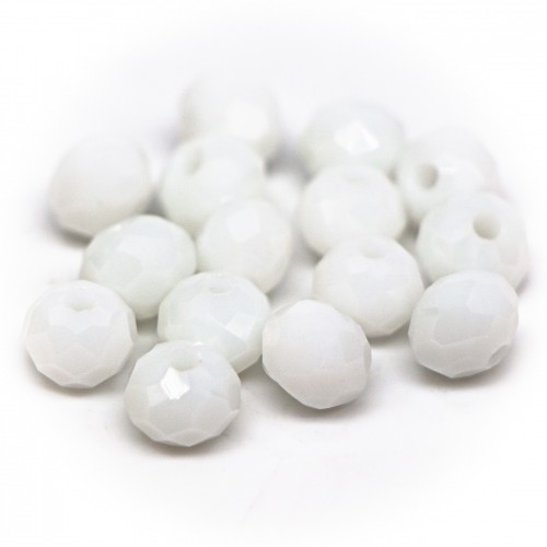 Бусины рондели 6*4мм (белый непрозрачный)